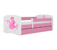 Kocot Kids Babydreams lastensänky 140x70cm runko ilman säilytyslaatikkoa - Prinsessa ratsulla, vaaleanpunainen