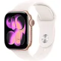 Apple Watch Series 11 GPS 42 mm ruusukulta alumiinikuori ja punanhäivä urheiluranneke S
