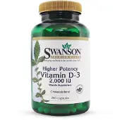 Swanson Health D3-vitamiini 2000 IU (50 mcg) - 250 kapselia