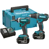 Makita Akkukonesarja DLX2127MJ 18V: 2 konetta, 2x4,0 Ah + laturi, MakPac
