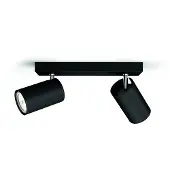 Philips myLiving Kosipo kohdevalaisin 2x, Pinta-asennettavat spottivalot, GU10, 2 lamppu(a), LED, 220-240 V, Musta