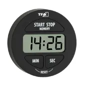 TFA 38.2022.01 Electronic Timer Alarm Clock Musta