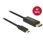 DeLOCK – Cable USB Type-C male to Displayport male (DP Alt Mode) 4K 60 Hz, 2 m black (85256)