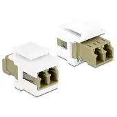 DeLOCK – Keystone Module LC Duplex female to LC Duplex female beige / white (86347)