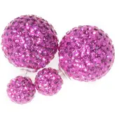 Silver Bar BB-Korvakorut Crystal 8/16 Fuchsia