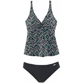 LASCANA Tankini musta / valkoinen