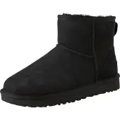Ugg for woman. 1016222 Classic Mini II leather ankle boots black (40), Flat, None, Casual