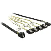 DeLOCK Mini SAS HD SFF-8643 to 4x SATA splitter cable for connecting drives, 1 m (83322)