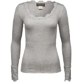Rosemunde Rwbenita Silk Ls O-Neck Lace T-Shir - Grey - XS