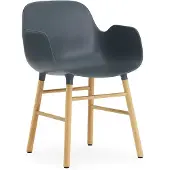 Normann Copenhagen Form käsinojallinen tuoli Blue, tammijalat