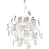 Ingo Maurer Design-riippuvalaisin Zettel'z 5, himmennettävä, Valkoinen/opaali, Olohuone/ruokailutila, Paperi/lunolit/lunopal, Design