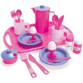 Dantoy My Little P. Breakfast Set On Tray Net 23 Pcs - Pink - ONE SIZE