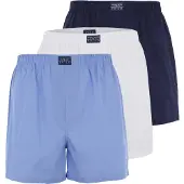 Ralph Lauren for man. 714610864001 Set of 3 cotton boxer shorts blue, navy, white (M), Homewear