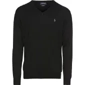Ralph Lauren for man. 710670789003 Slim fit cotton V-neck jumper black (XXL), Casual, Classic
