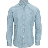 Ralph Lauren for man. 710548538001 Blue Slim Fit Chambray Shirt (XS), Casual, Cotton, Denim, Long sleeve