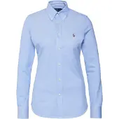 Ralph Lauren Slim Fit Knit Cotton Oxford Shirt - Blue - S