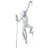Seletti LED-koristeseinävalaisin Monkey Lamp valk./vasen, Valkoinen/opaali, Olohuone/ruokailutila, Synteettinen materiaali, Design