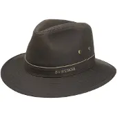 Stetson Men's Ava Waxed Cotton Brown Hatut L (58-59 cm)