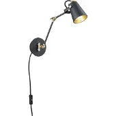 TRIO Edward seinävalaisin E14 25cm mattamusta/kulta