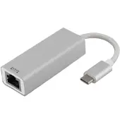 Deltaco PRIME USBC-1077 - USB-C - Gigabit Ethernet -verkkosovitin, Hopea