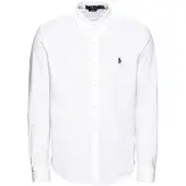 Ralph Lauren for man. 710654408003 Ultralight pique shirt white (M), Casual, Cotton, Classic, Long sleeve