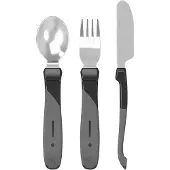 Twistshake Learn Cutlery Stainless Steel 12+M Black - Black - ONE SIZE