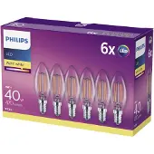 Philips 6 kpl LED E14 Crown 4W (40W) Kirkas 470lm