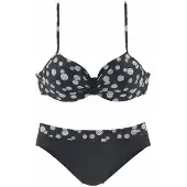 LASCANA Bikini 'Wire Glue' musta / valkoinen