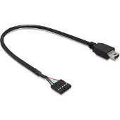 DeLOCK USB 2.0 Pin Header - USB intern til ekstern adapter - mini-USB type B (han) til 5-pins USB 2.0 samlekasse (hun) - 30 cm - lajittelu