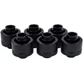Alphacool 19/13mm Eiszapfen ruuviliitin, suora, G1/4, 6-pack, musta