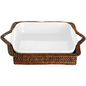 Pillivuyt Basket rectangular 34 x 25 cm Light/Dark brown Nito wicker