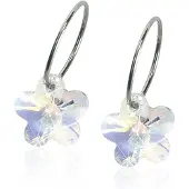 Blomdahl Natural Titanium Flower Sleeper 14mm Rainbow