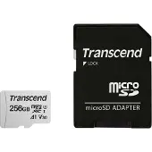 Transcend USD300S-A 256 Gt MicroSDXC UHS-I U3 V30 A1 -muistikortti + SD-adapteri, hopea