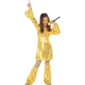 Atosa Kultainen Disco Tyttö Puku