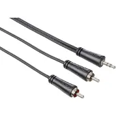 Hama audiokaapeli, 3.5 mm - RCA, 0.75 m, musta