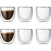 Bodum Kaksikerroksinen Pavina-espressolasi, 0,08 l, 6 kpl