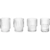 Ferm Living Ripple juomalasit, 4 kpl, kirkas