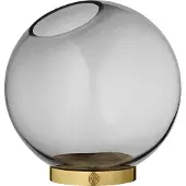 AYTM Globe Vase M. Fod - Black - H17CM