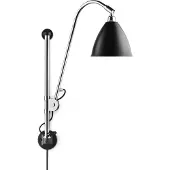 Gubi Bestlite BL5 seinävalaisin, 16 cm, kromi - musta puolimatta