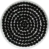 Marimekko Oiva - Siirtolapuutarha lautanen 20 cm, musta - valkoinen
