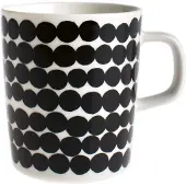 Marimekko Oiva - Räsymatto muki 2,5 dl, musta-valkoinen