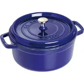 Staub pyöreä pata valurautaa, kolmikerroksinen emali, 5,2 l tummansininen