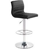 Home4You Baarijakkara AURA 42x46xH88-109cm, istuin: keinonahka, väri: musta, jalka: kromattu