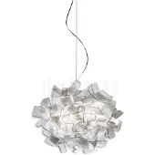 Slamp Design-riippuvalaisin CLIZIA, himmennettävä, Alumiini/harmaa/sinkki, Olohuone/ruokailutila, Synteettinen materiaali, Design