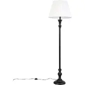 QAZQA Lattiavalaisin musta, valkoinen pliseerattu varjostin 45 cm - Classico