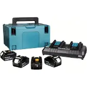 Makita Tarvikesarja Powerpack; 18V; 4x5,0 Ah + DC18RD tarkoitettu 18 V akkutyökaluille