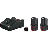Bosch Tarvikesarja GBA; 12 V; 2x2,0 Ah + laturi GAL 12V-40