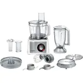 Bosch MultiTalent 8 MC812S820 -monitoimikone, 1250 W, 3,9 L, Ruostumaton teräs/Valkoinen