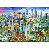 Educa 1500 Pieces Símbolos De Norte-américa Wooden Puzzle Monivärinen