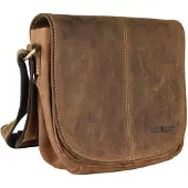 Greenburry Vintage Crossbody-laukku Nahka 28 cm Ruskea